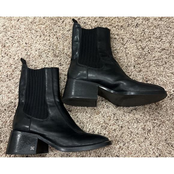 Sam Edelman Shoes - Sam Eldelman Black Leather Biker Boots Size 8